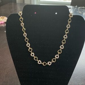 Elegant Gold and Silver Heart Necklace